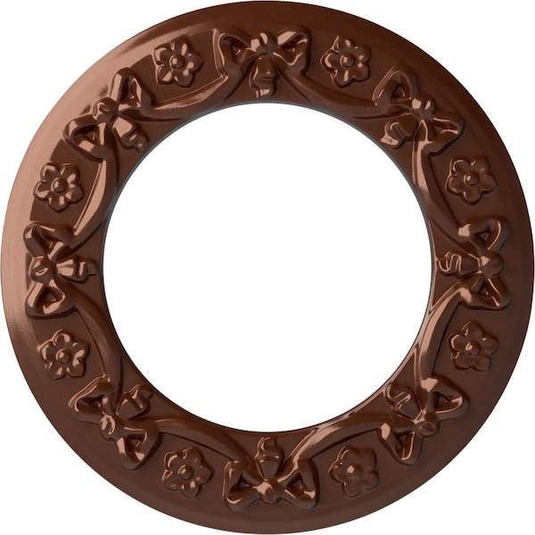 Ekena Millwork Ribbon with Bow Medallion (Canopies up to 7 1/2"), 12 1/4"OD x 7 1/2"ID x 7/8"P, Copper Penny CM12RICPS - main